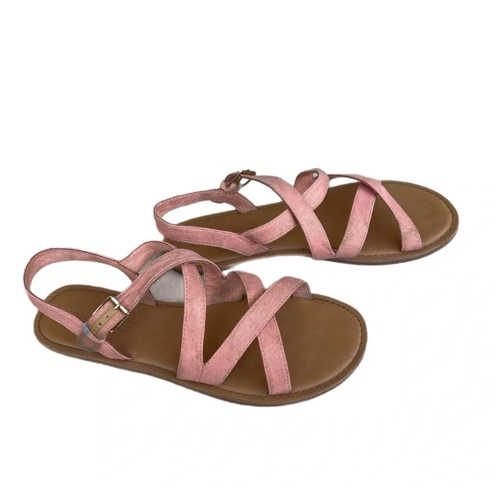 TOMS Shimmer Pink/Coral Sandal Women Size 11 - Picture 2 of 11